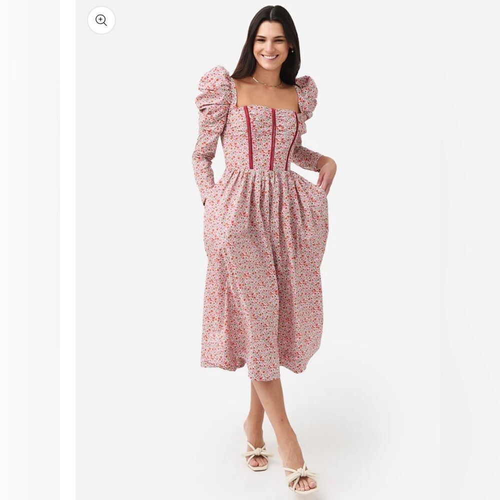 Evi Grintela Frida Midi corset dress the shirt dress NWOT
